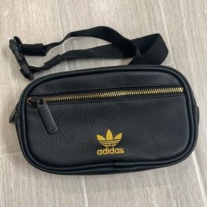 Adidas Originals PU Leather Fanny/Waist Pack -Black/Gold